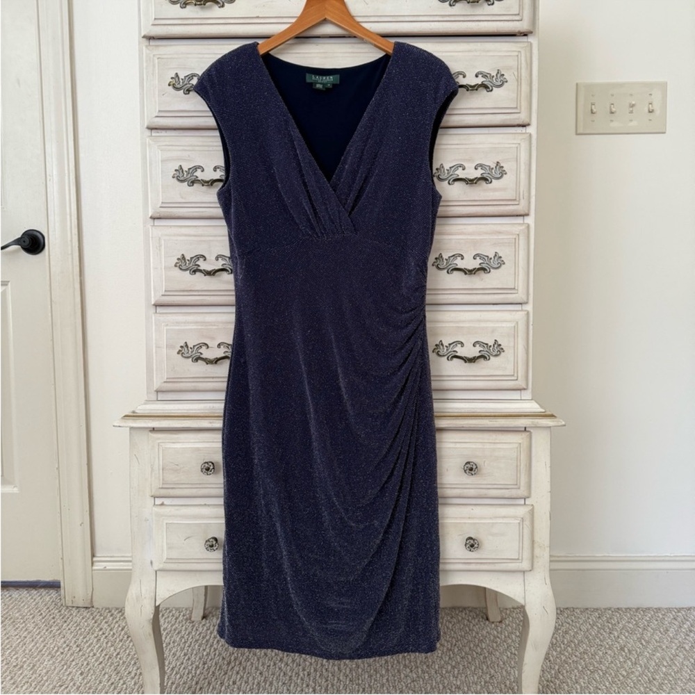 Ralph Lauren Navy Glam Old Money Dress